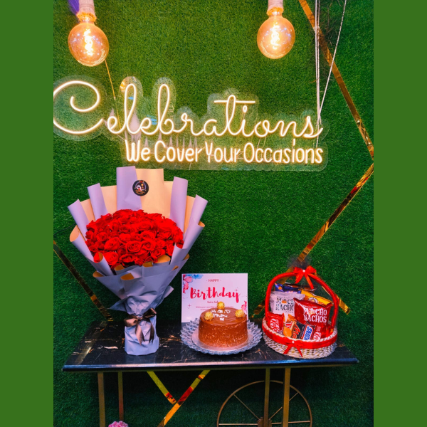 Cake  Ferrero Rocher, card, Basket Chocolates & Snakes