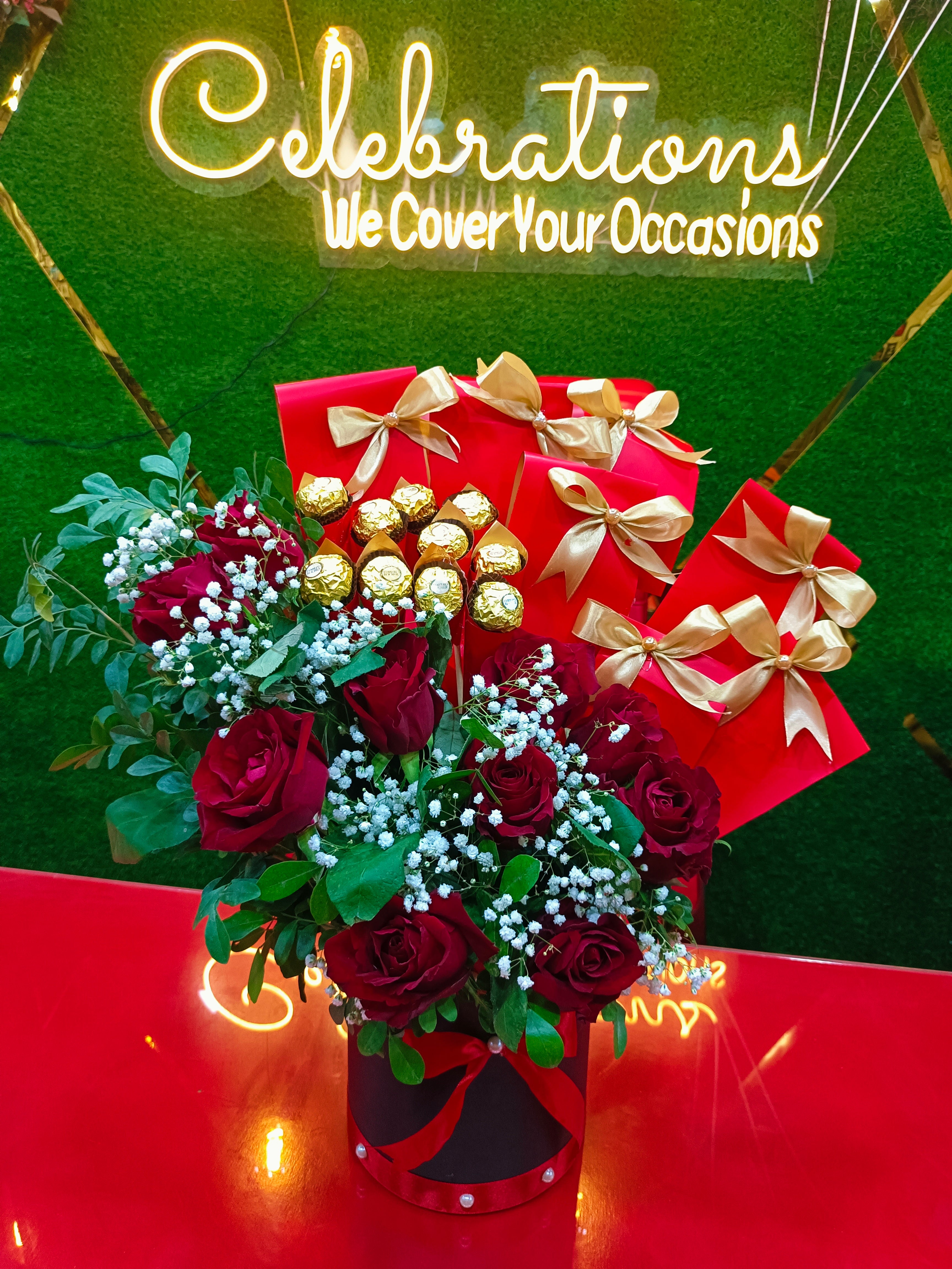 "Luxurious Rose and Chocolate Box"