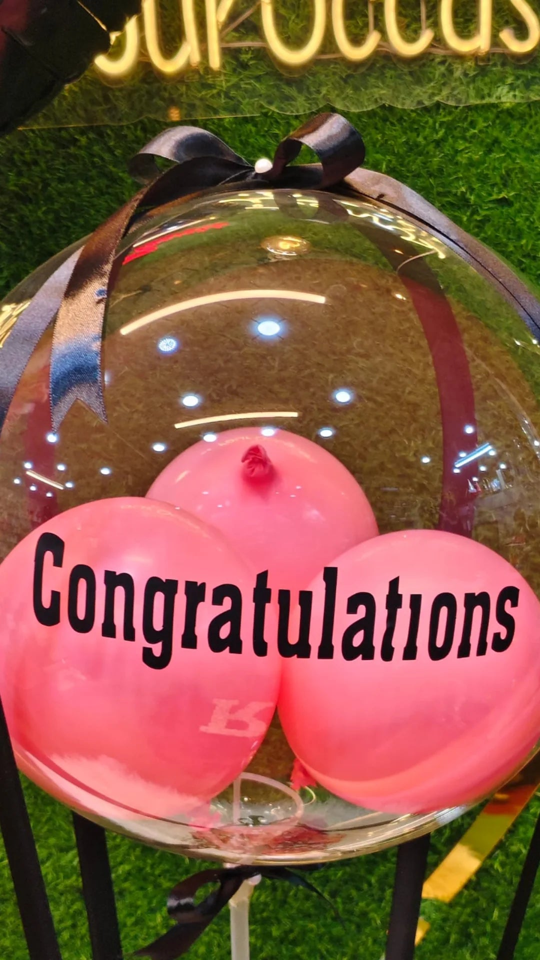 Congratulations Flowers Box With Balloon's